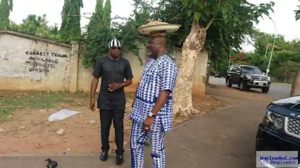 Senator Dino Melaye shares a photo of him hawking groundnut